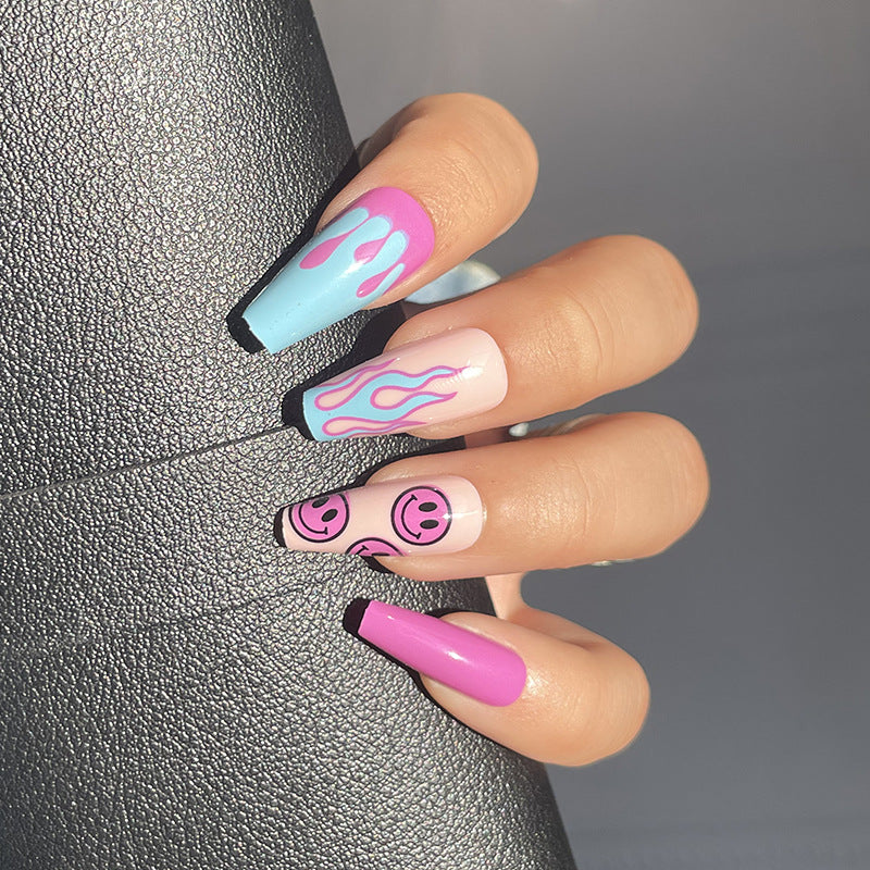 Wholesale Plastic Purple Smile Flame Wear Nail Art